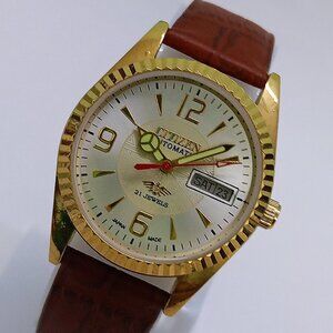 Vintage CITIZEN Automatic 21-Jewels DD Japanese Men's Silver Dial Wristwatch